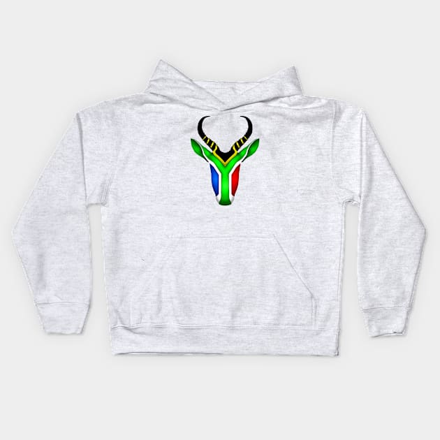 South African Flag Sprinbok Kids Hoodie by GAz